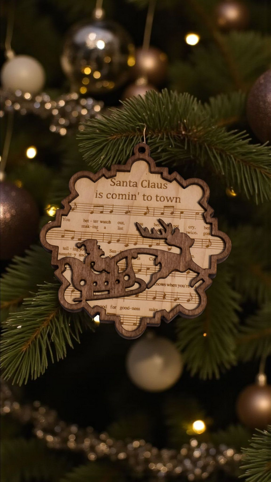 Lyrical Christmas Ornament - "Comin' to Town"
