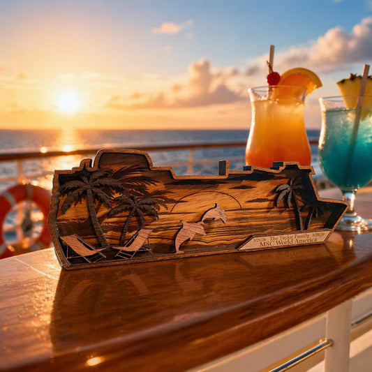 Laser‑Cut Cruise Ship Plaque – Personalized Keepsake