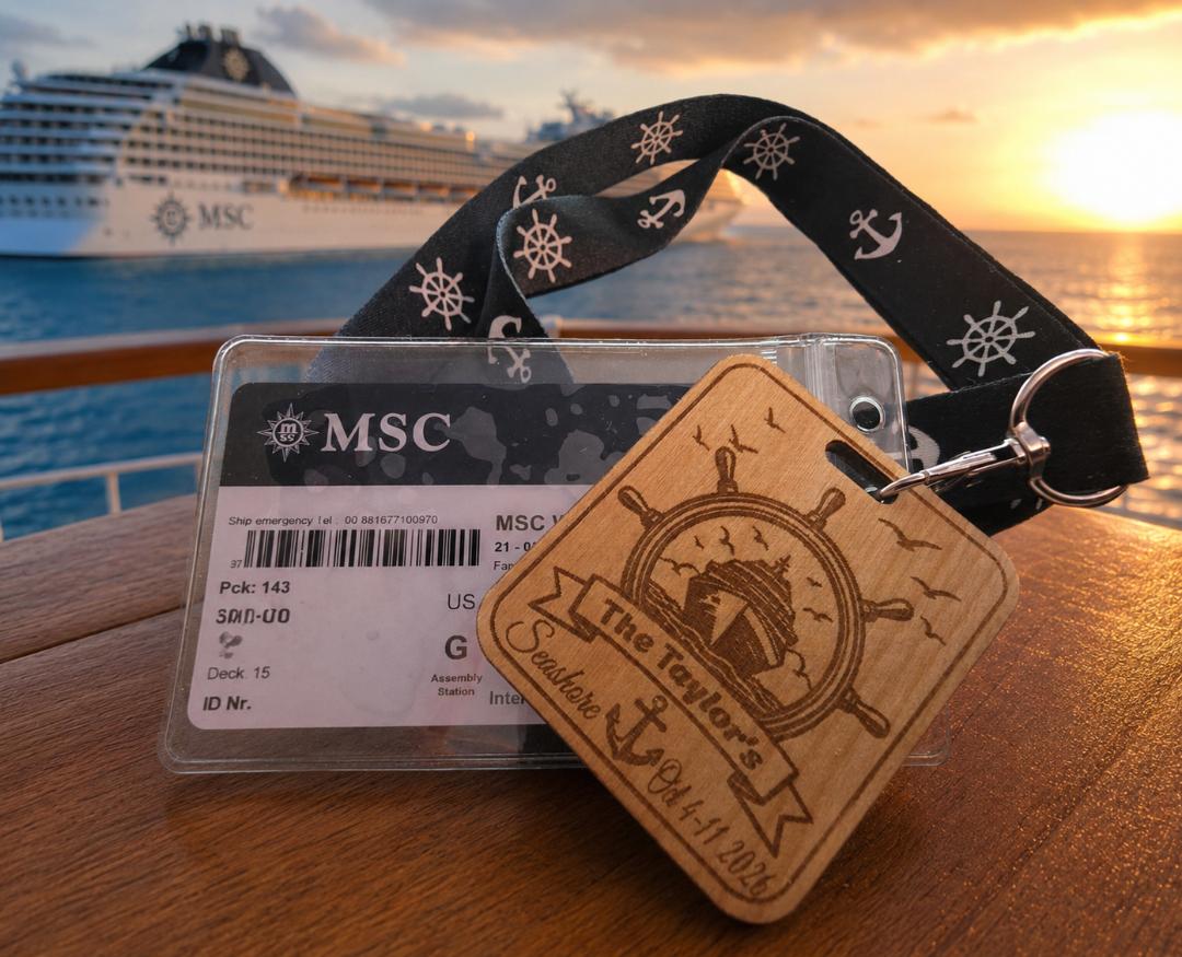 Personalized Cruise Sail Card Lanyard Tag