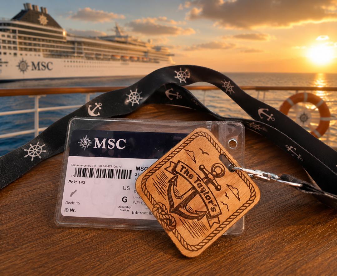Personalized Cruise Sail Card Lanyard Tag
