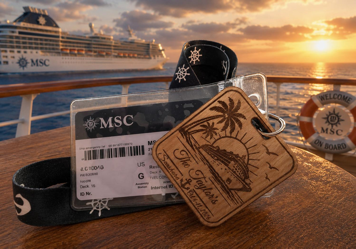 Personalized Cruise Sail Card Lanyard Tag
