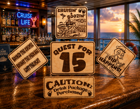Cruise Drink Package Magnet Set | 5-Piece Set